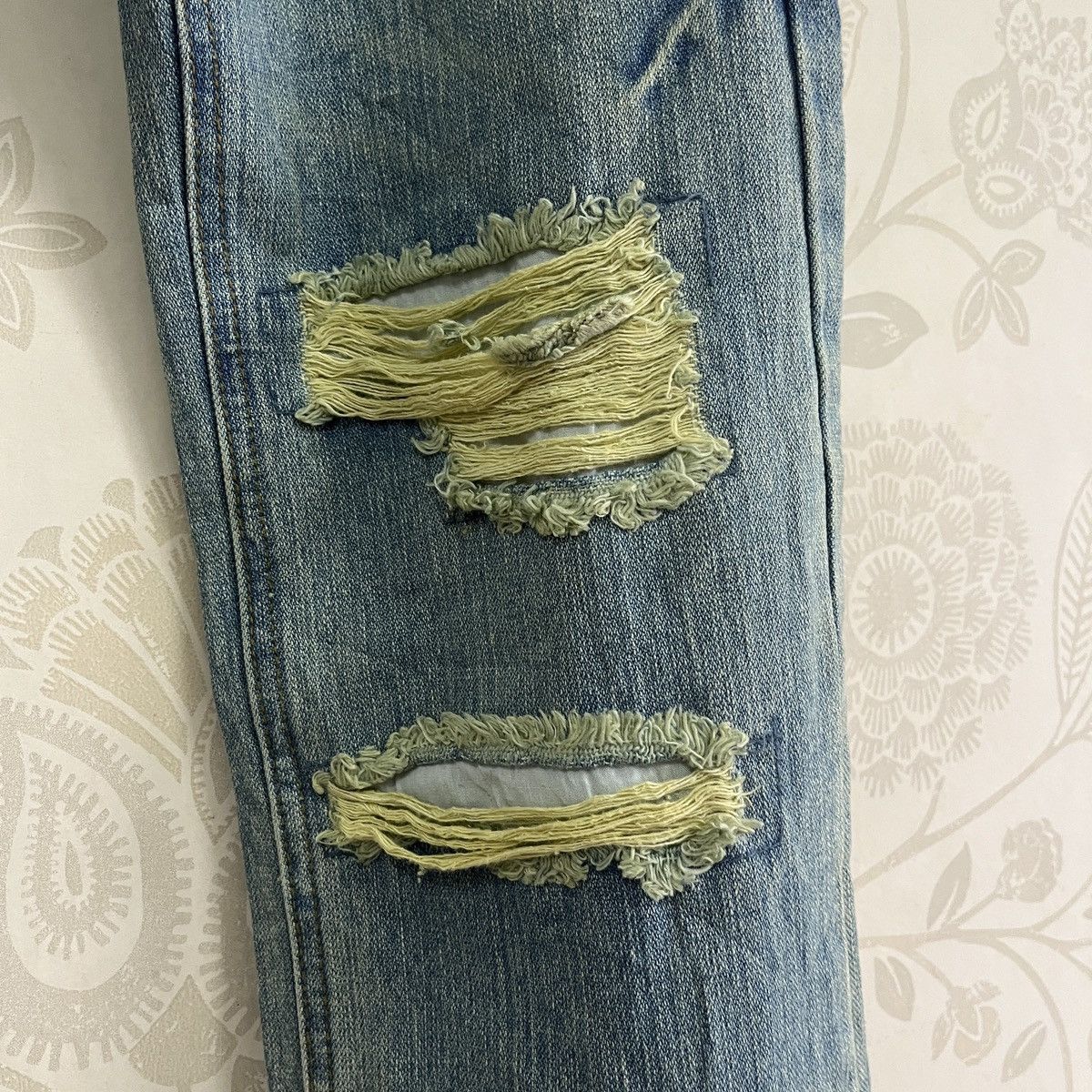 Distressed Hippies Peace Vintage Japan Jeans Acid Wash 30X32 - 9