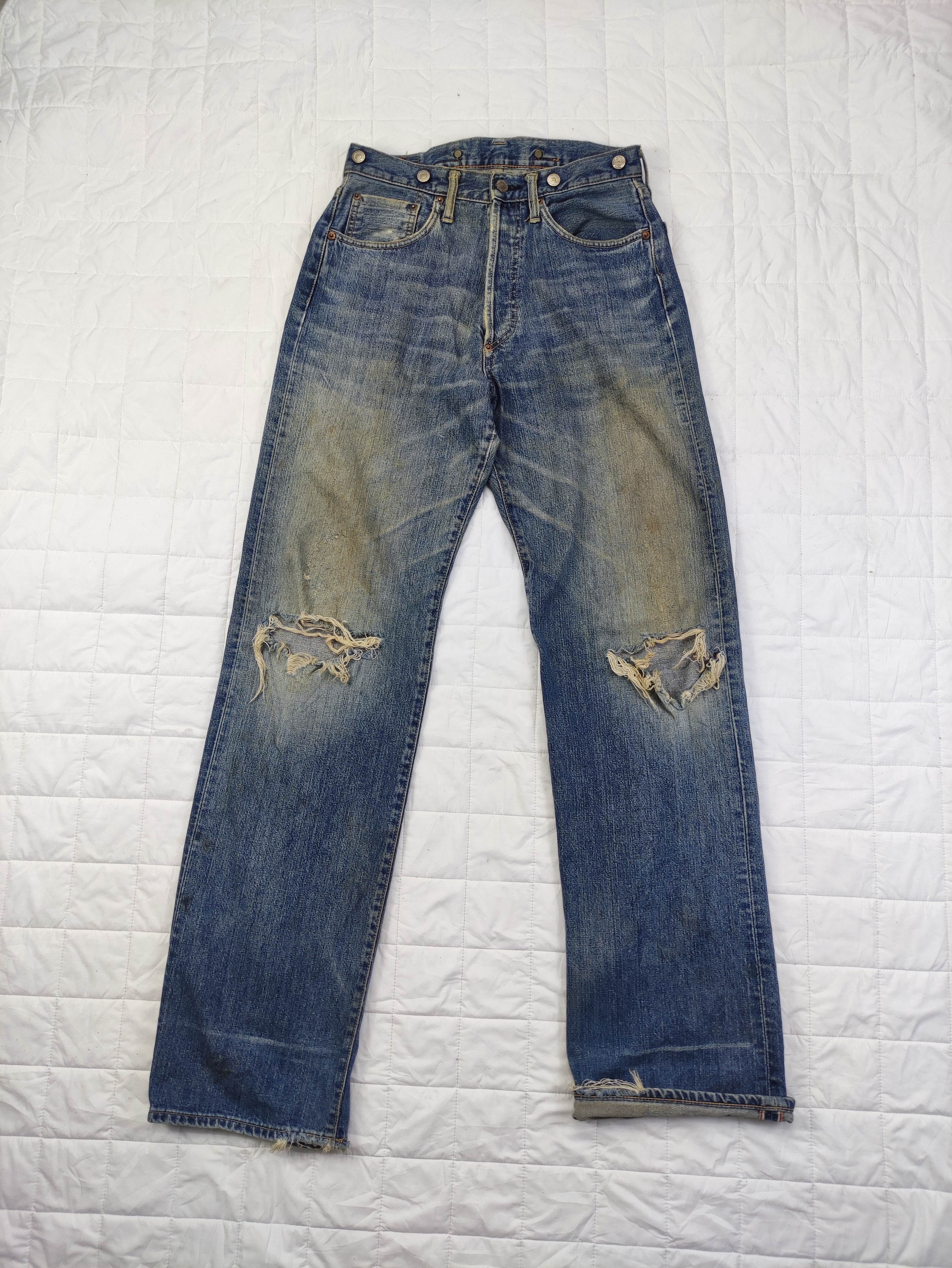 REDLINE🔥Vintage Schott Selvedge Dirty Rusty Denim Jeans - 1