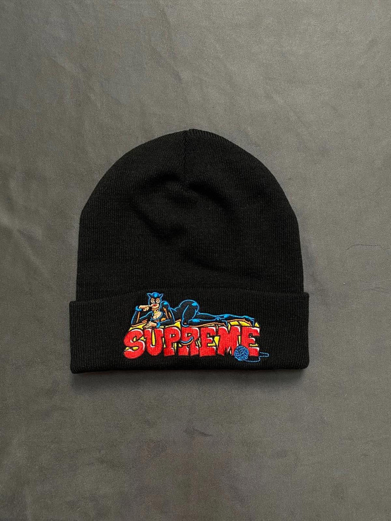 Deadstock FW22 Supreme Catwoman Logo Black Beanie Hats OS - 1