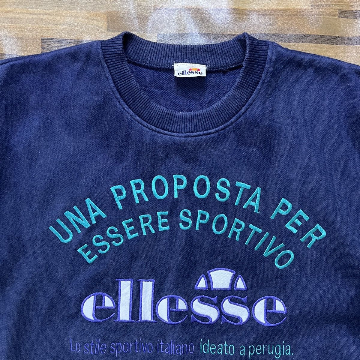 Iconic Ellesse Sweater Big Logo Embroidery Vintage 80s - 5