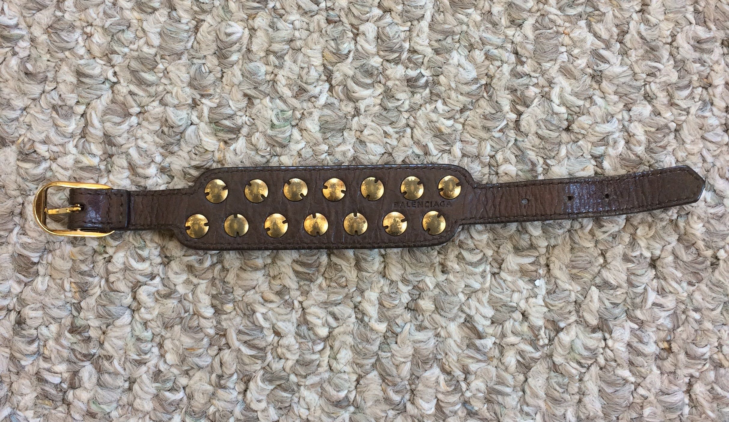 NEW Balenciaga Arena Leather Studded Bracelet - 6