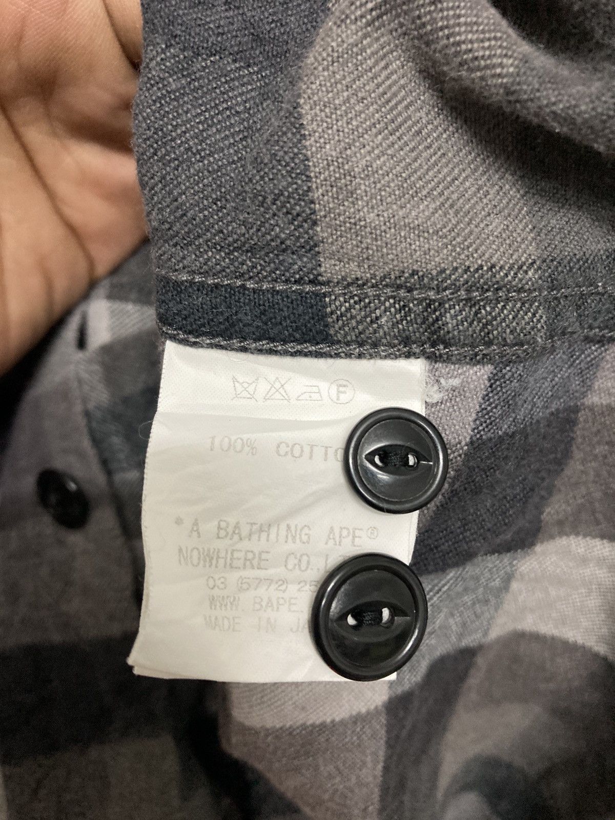 Bape Button Up Checker Flannel Shirt Made in Japan - 13