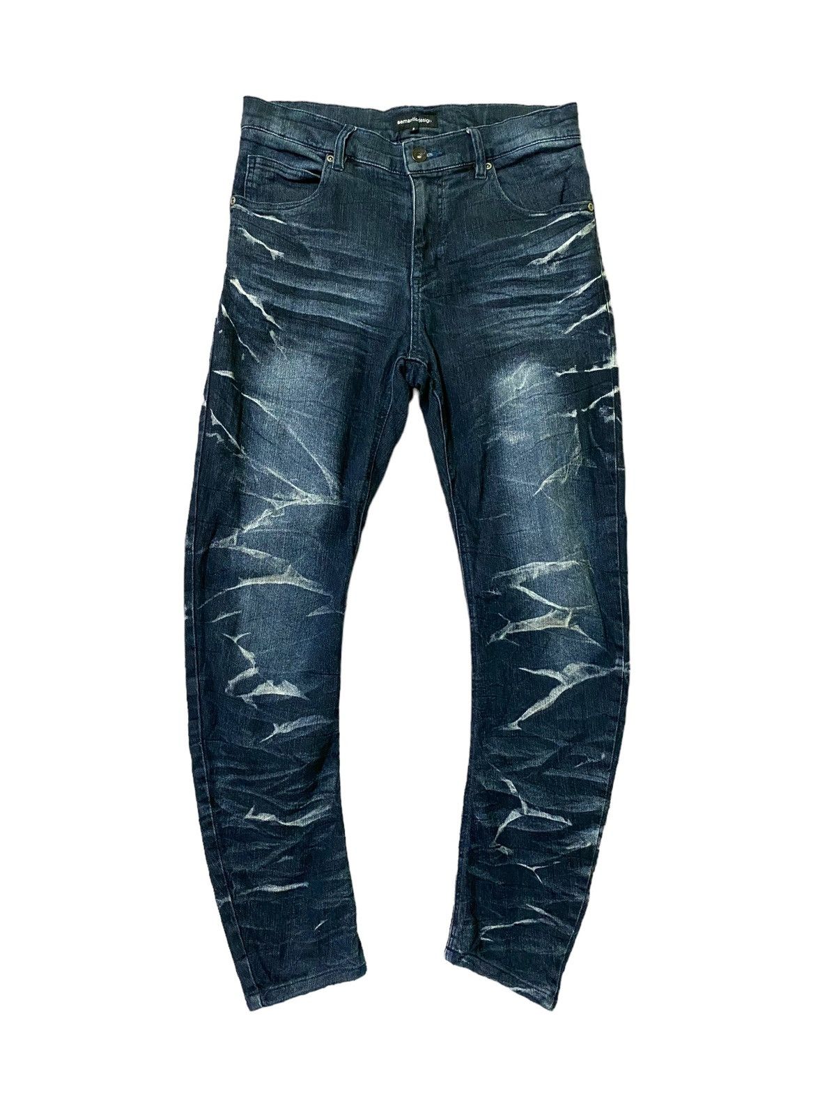 Vintage Semantic Design J Curve Legs Acid Wash Denim - 1