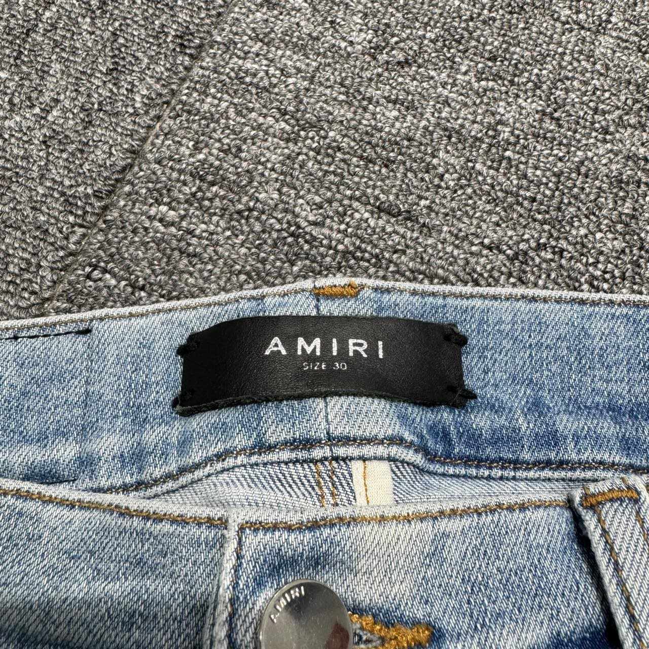 Amiri Blue Cashew Flower Patchwork Denim Jeans - 4