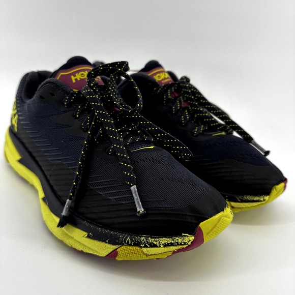 HOKA One One Torrent 2 Trail Running Shoes Lace Up Lightweight Black Yellow 8 - 2