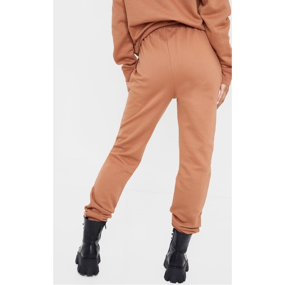 PrettyLittleThing - Pretty Little Thing Tan High Waist Wax Toggle Joggers - 3