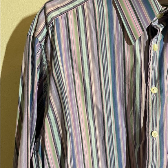 Burberry London Purple Multi Striped Shirt Vintage - 12