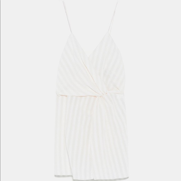 Zara Striped Knot Front Long Tunic Tank Cami - 6