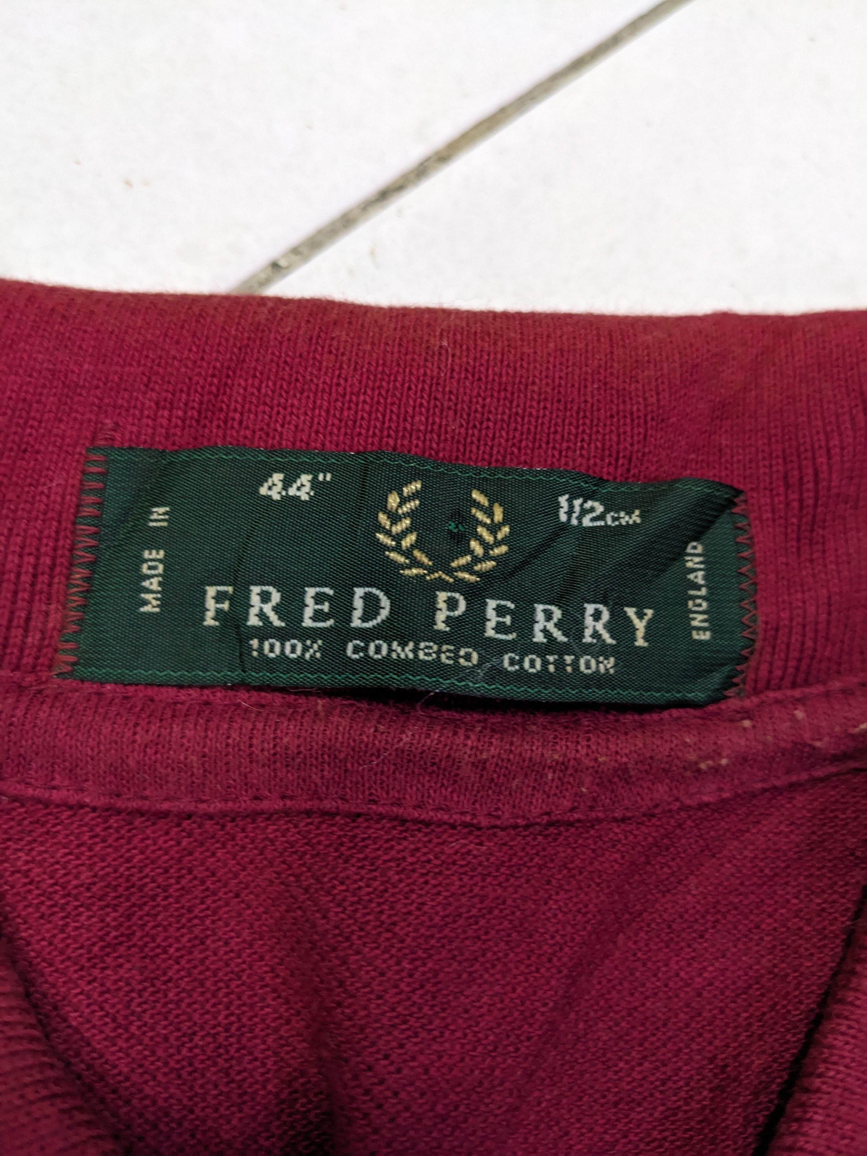 Vintage Fred Perry England Maroon Mens Polo Shirt - 7