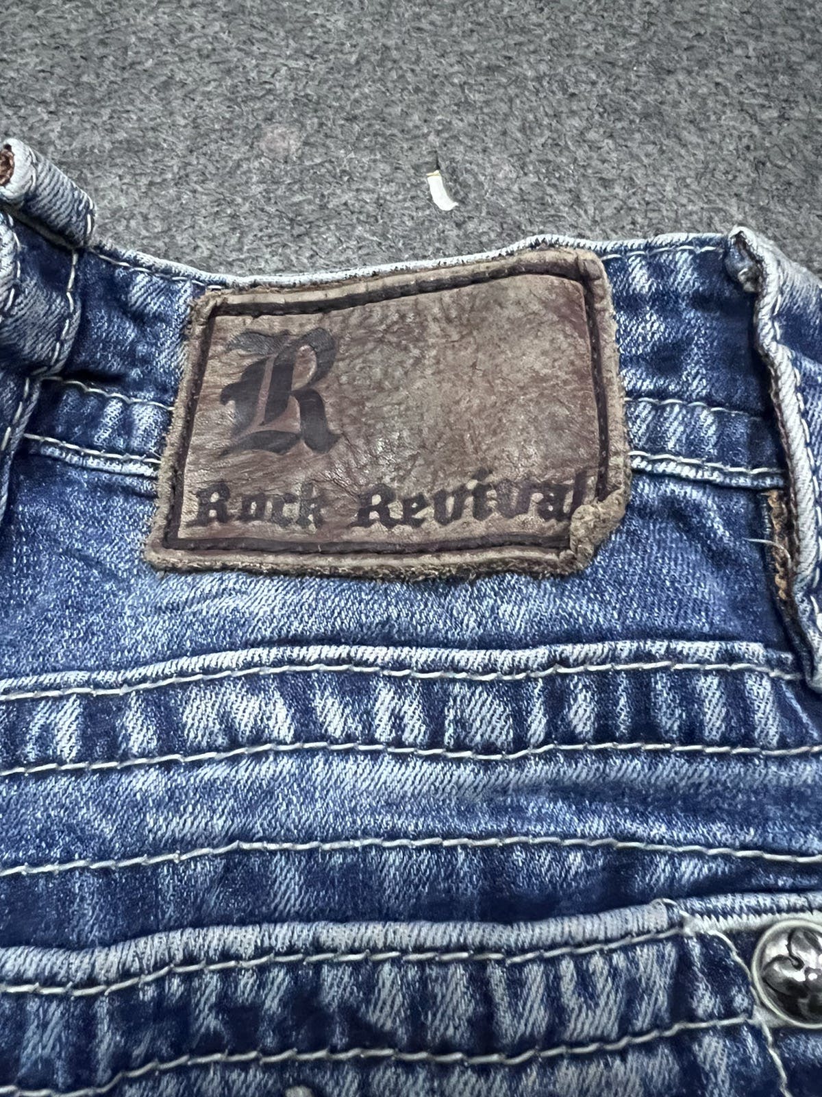 Japanese Brand - FLARED💥THRASHED STONE WASH ROCK REVIVAL DENIM PANT - 10