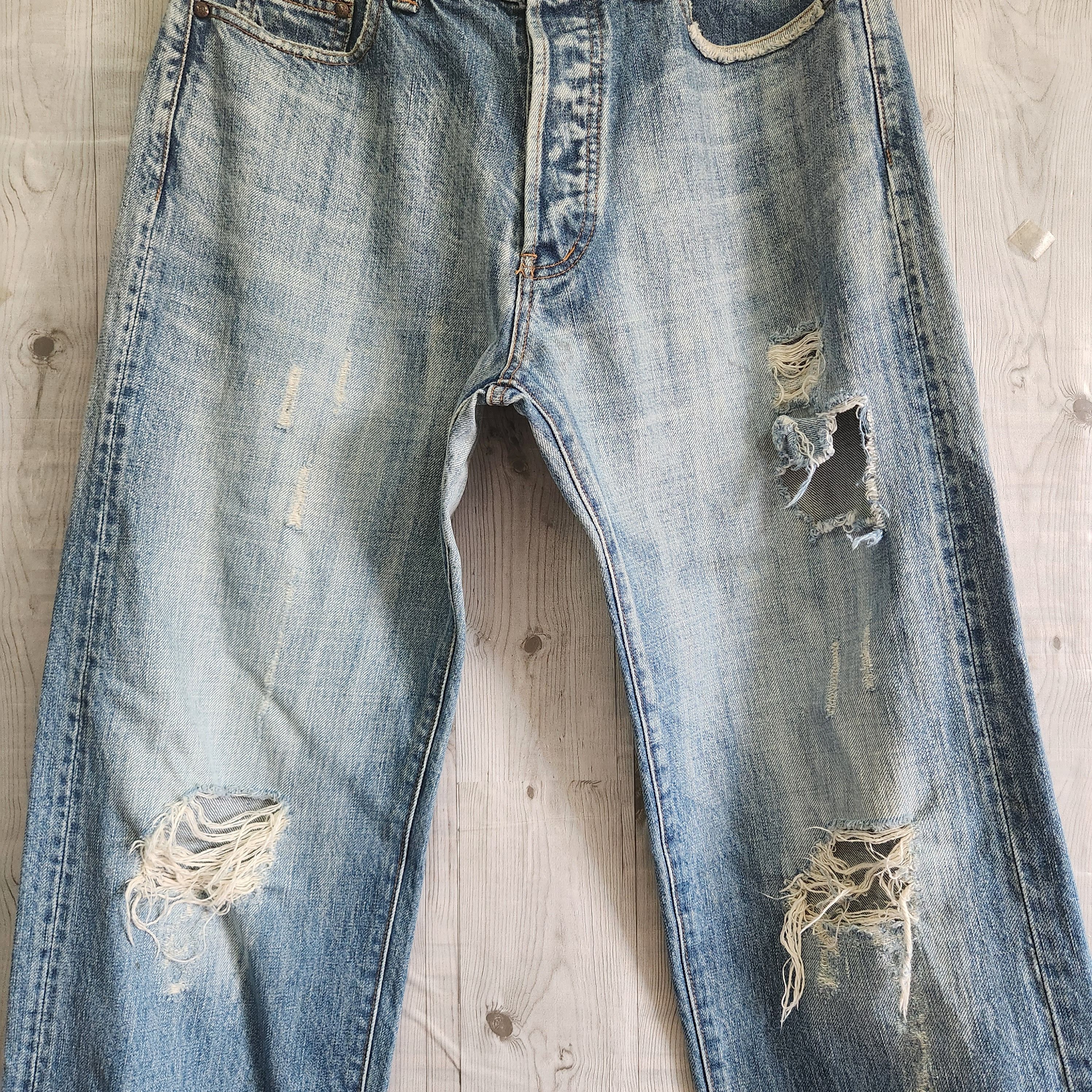 Vintage King Clover Zero Karat Distressed Denim Jeans Japan - 19