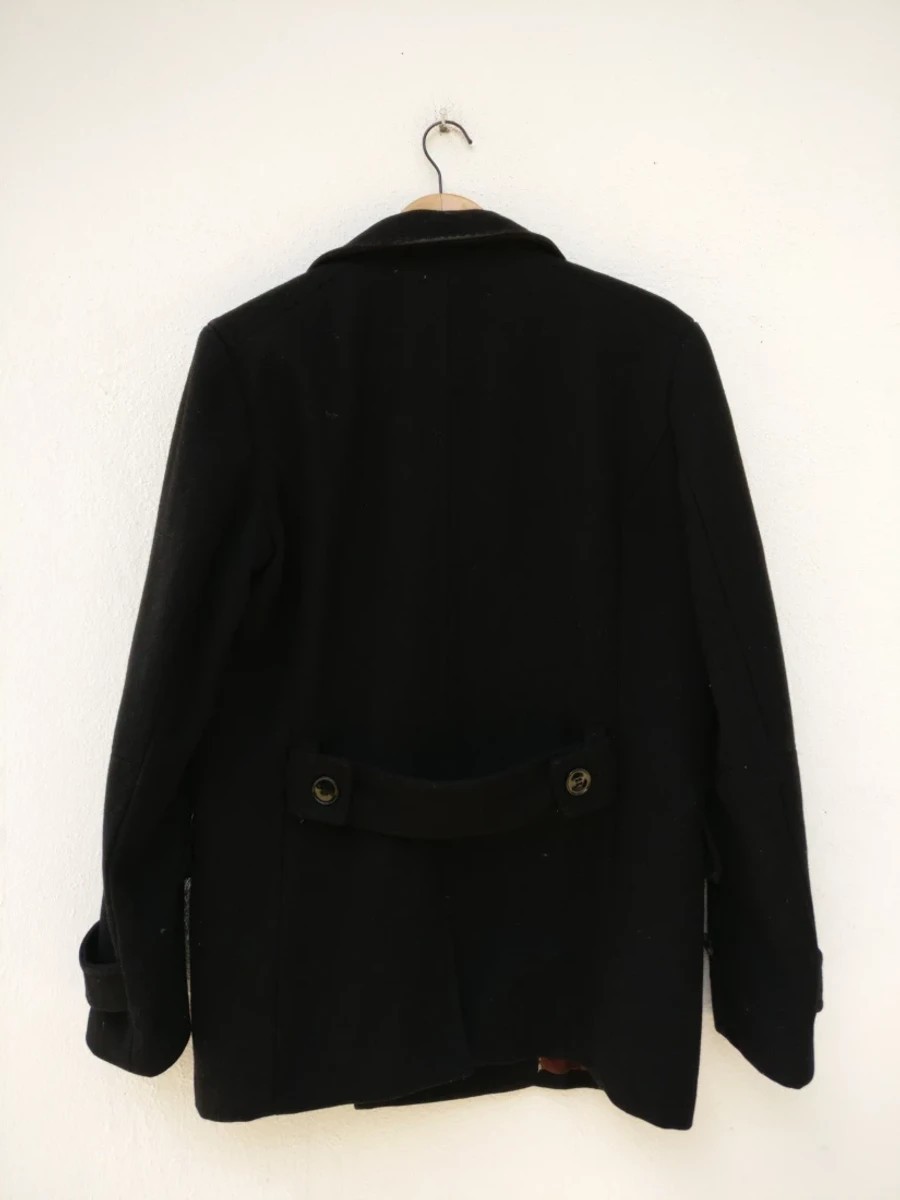 Black - Final Drop! Double Breast Coat Wool Heavy Jacket - 6