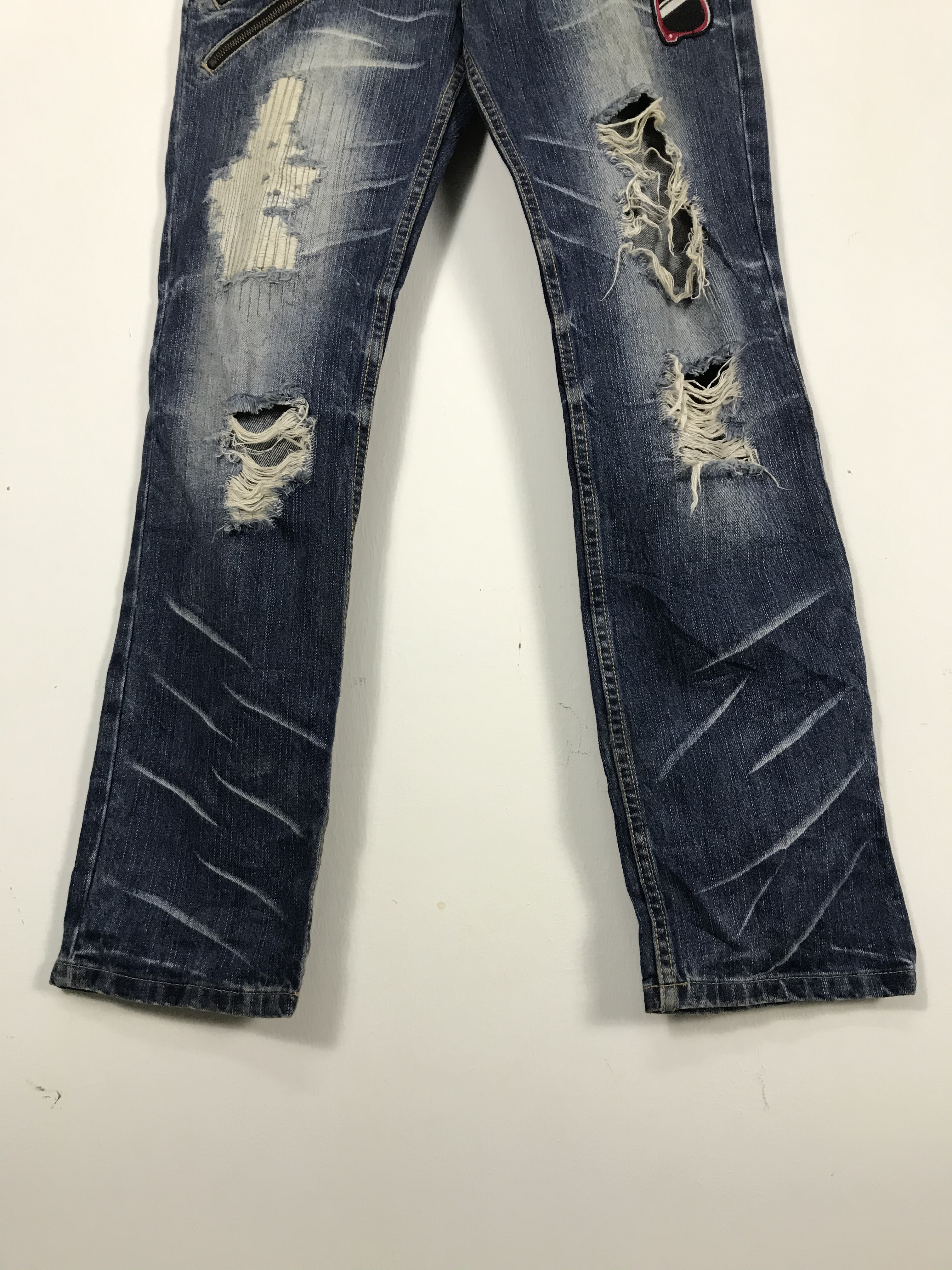 Distressed Denim - Japan Patched Distressed Jeans #2278-A - 3