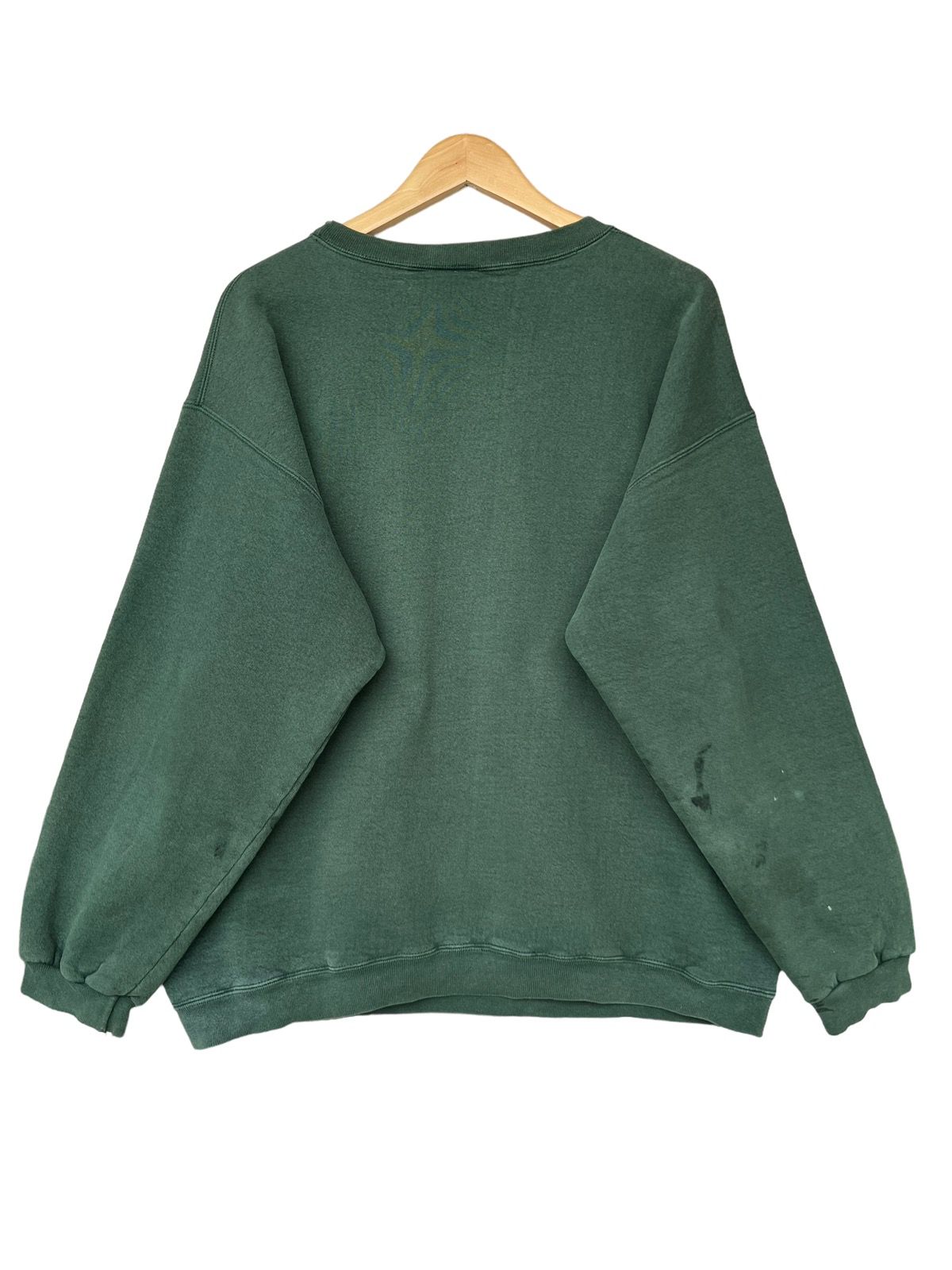 Vintage 90s Adidas Trefoil Biglogo Green Baggy Sweatshirt - 9