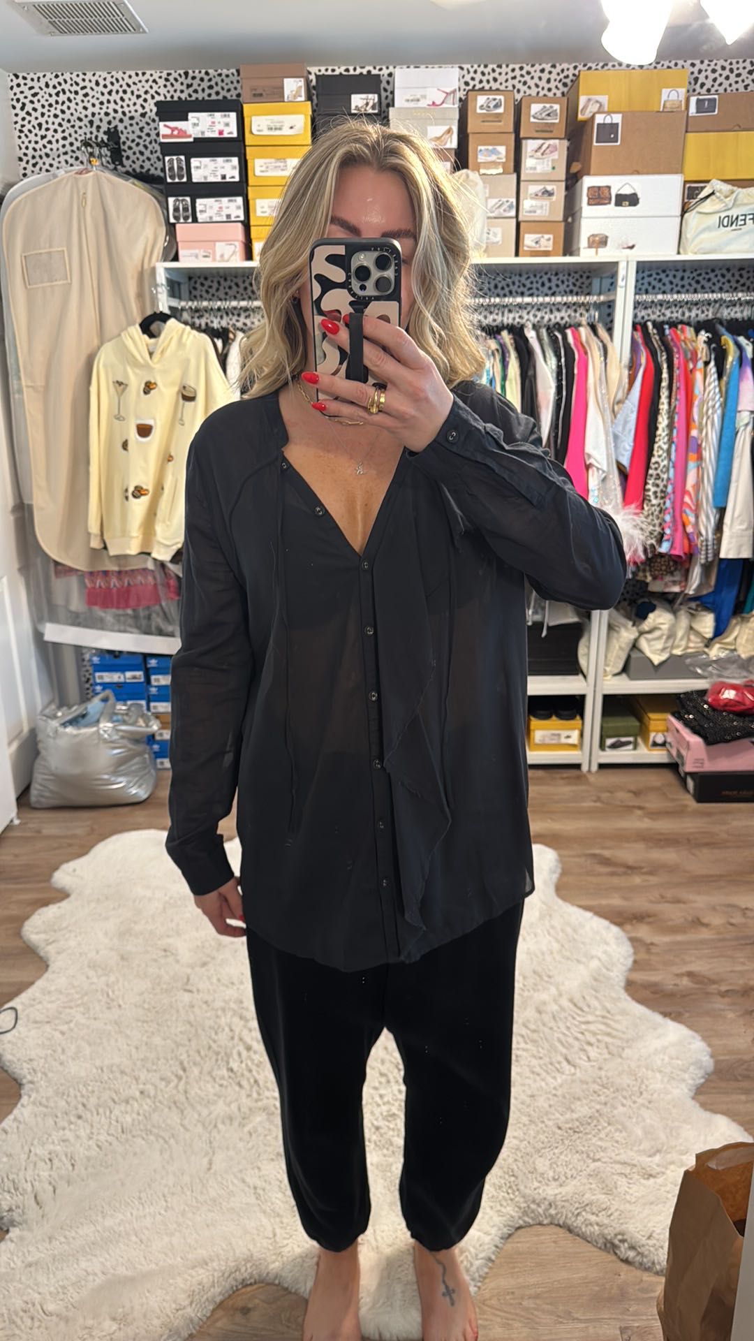 All Saints Black Ruffle Top - 5
