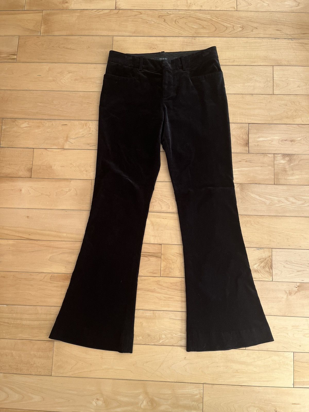 FW95 Gucci by Tom Ford Velvet Flared Trousers - 2