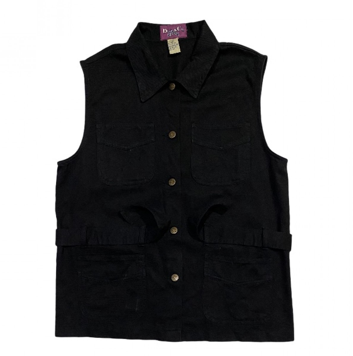 Denim & Co. - Denim & Co. Sleeveless Belted Denim Jacket - 2