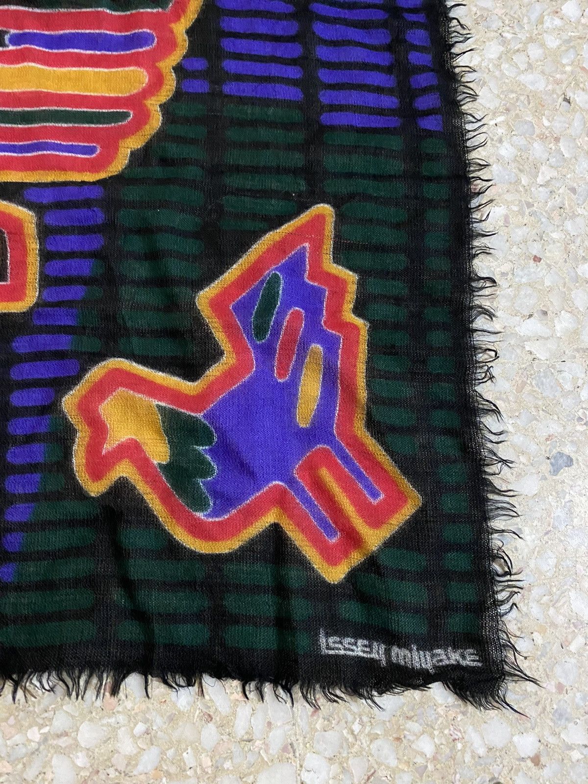 Vintage 80’s Issey Miyake Textile Art Square Scarf - 6