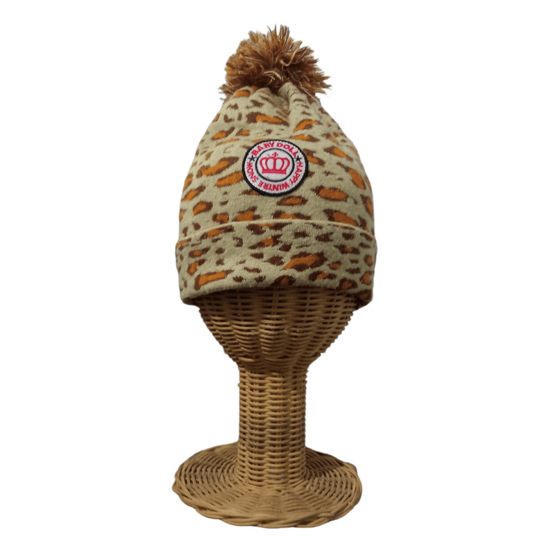 Vintage Baby Doll Leopard Winter Beanie Hats - 1