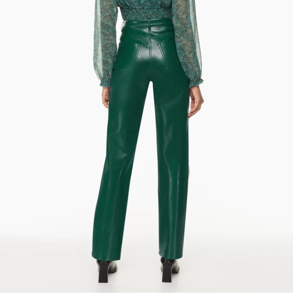 Aritzia Wilfred “The Melina” Faux Leather Pants in Aventurine Green - 2