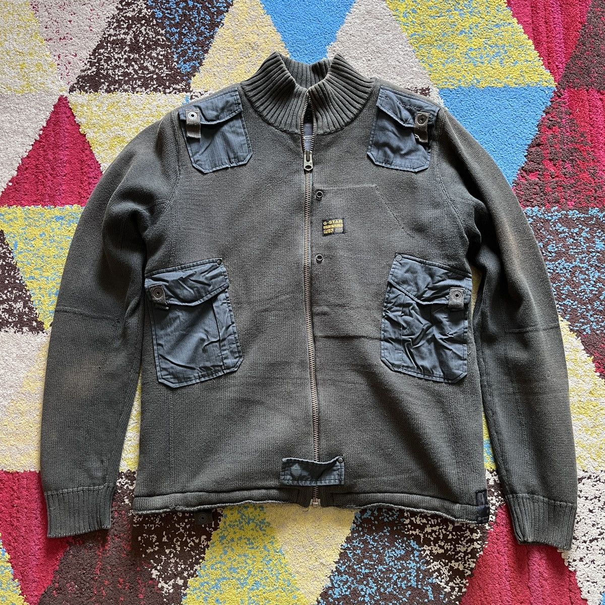 Vintage - Army Sweater G Star Raw Knitwear Wool Tactical Jacket - 16