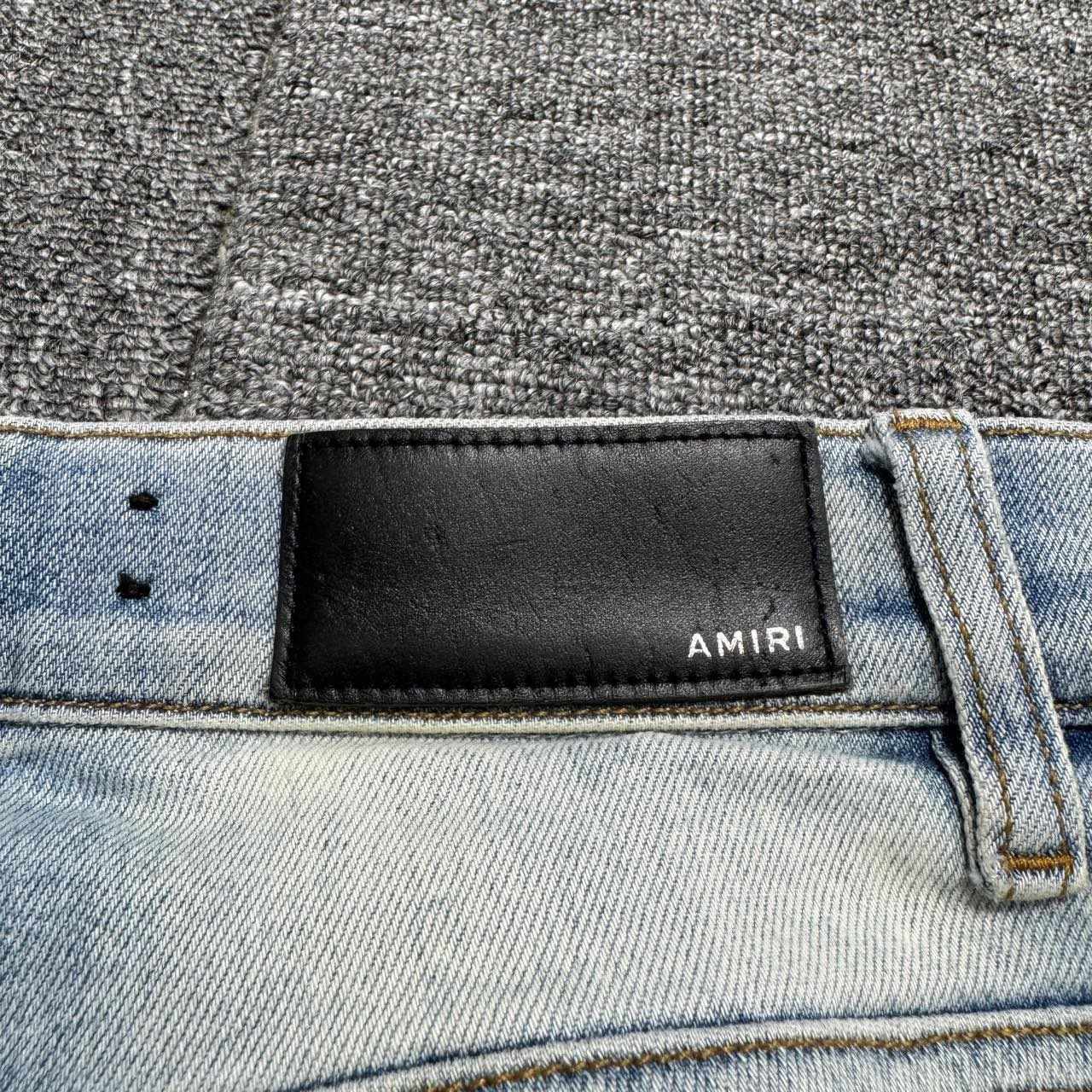 Amiri Blue Cashew Flower Patchwork Denim Jeans - 3