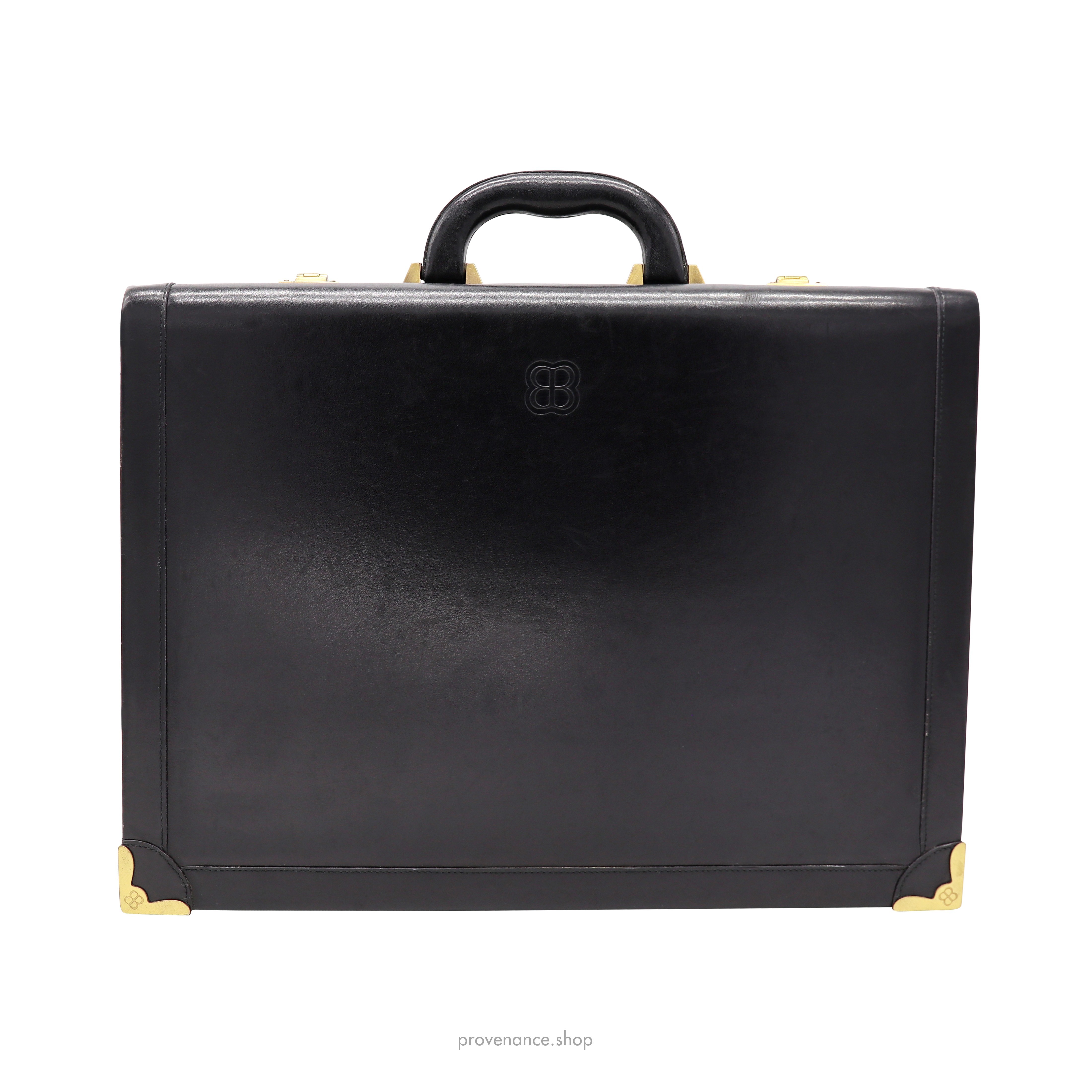 Balenciaga BB Briefcase - Black Leather - 1