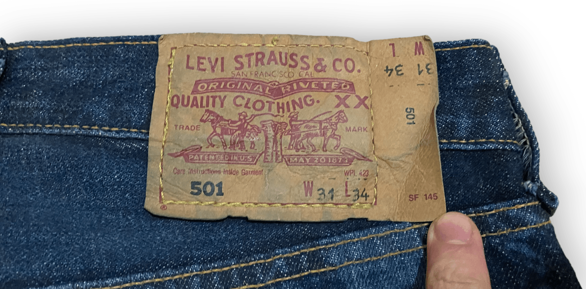 Levis 501 Jeans Denim Big Logo Vintage Rare Men’s W29 L33 - 8