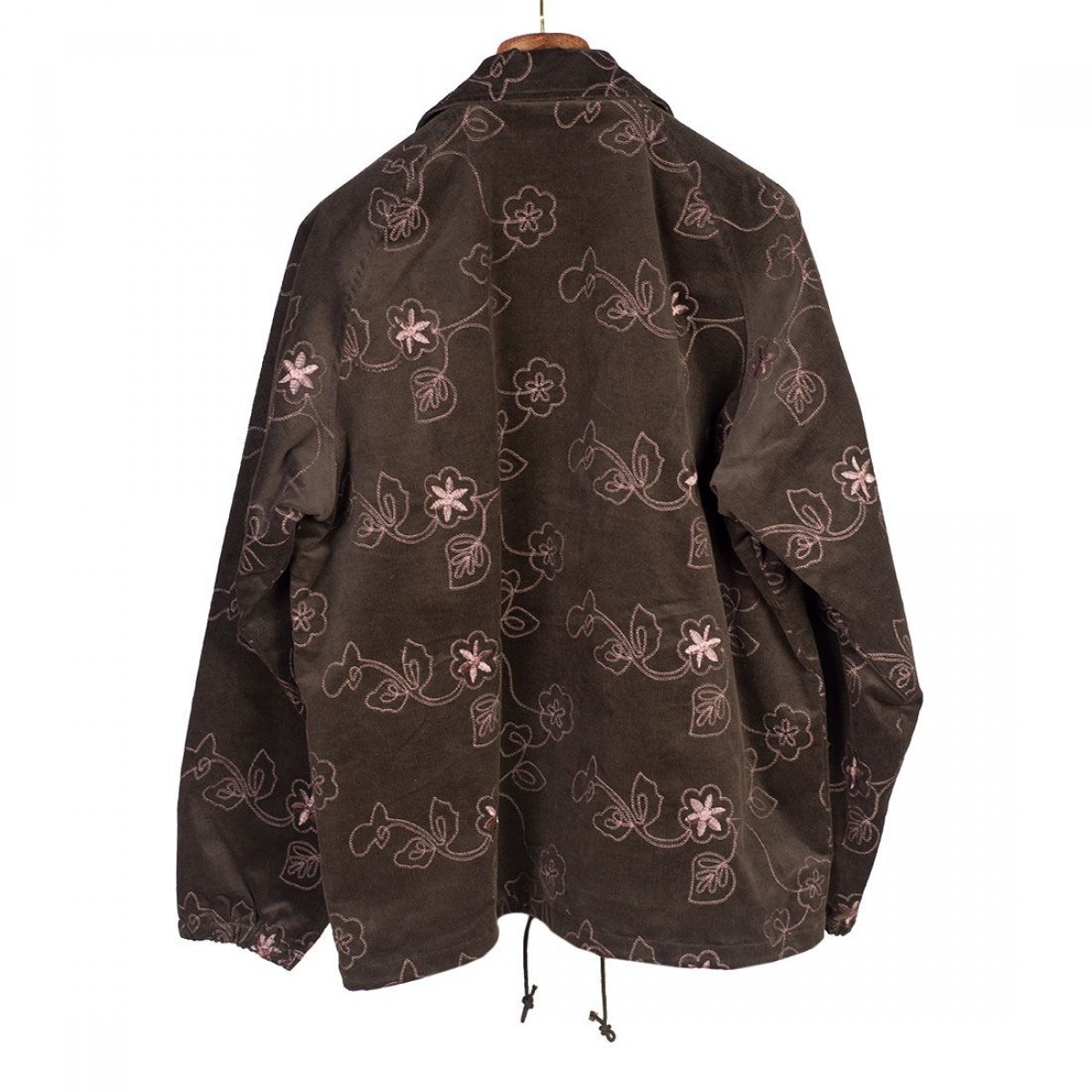 Niche - floral flower corduroy embroidery jacket brown L - 10