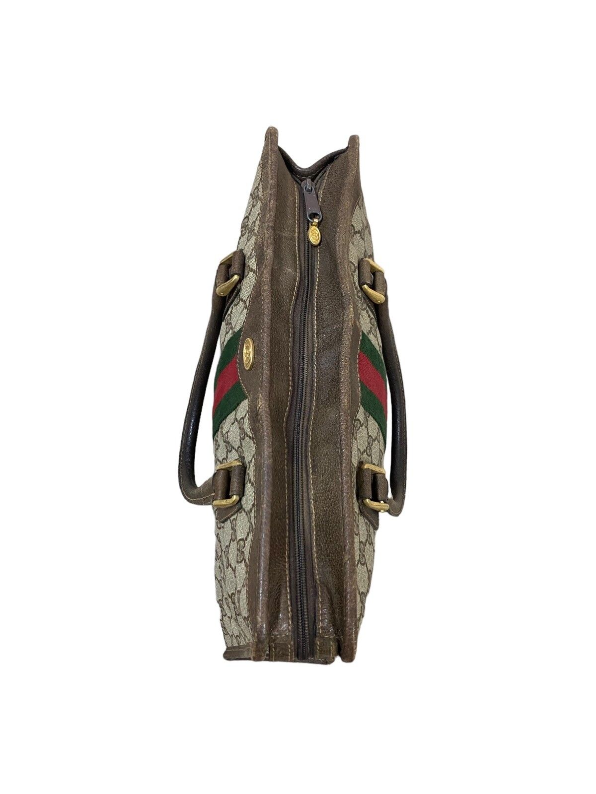 Vtg🔥Authentic Gucci GG Canvas Web Sherry Line Handbag - 11