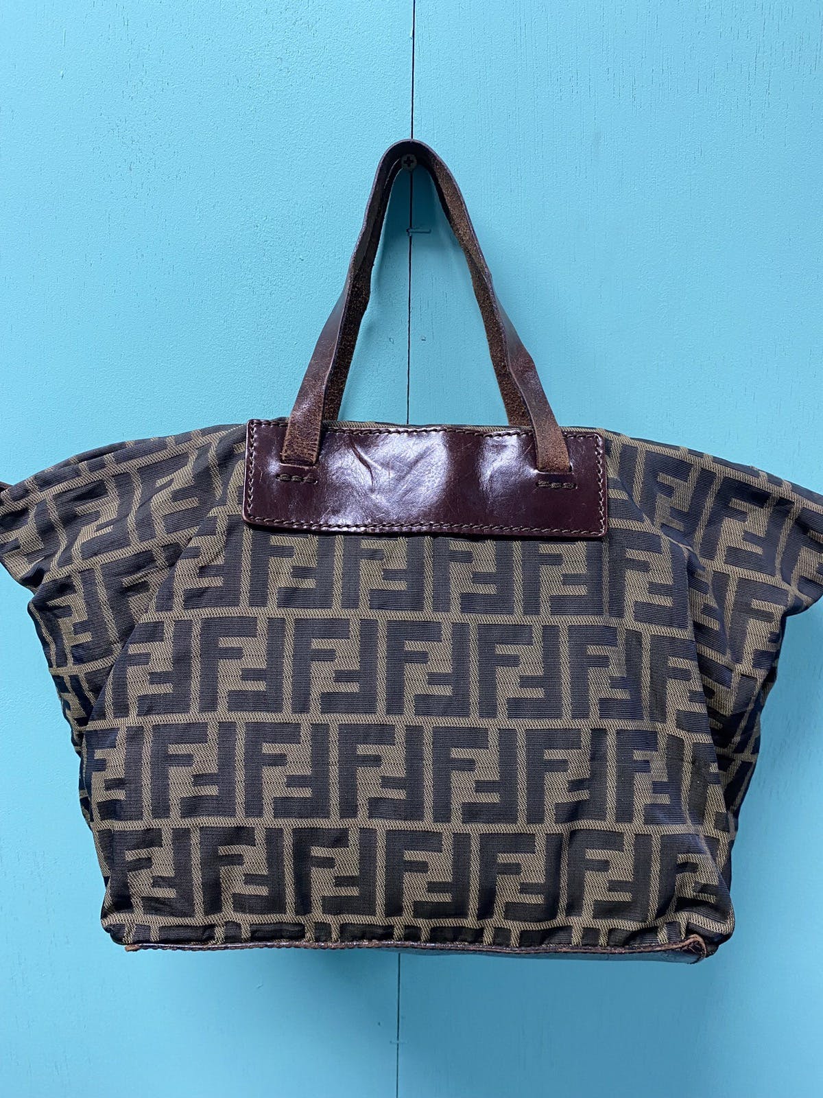 Authentic Fendi Zucca Monogram Tote Shoulder Bag - 1