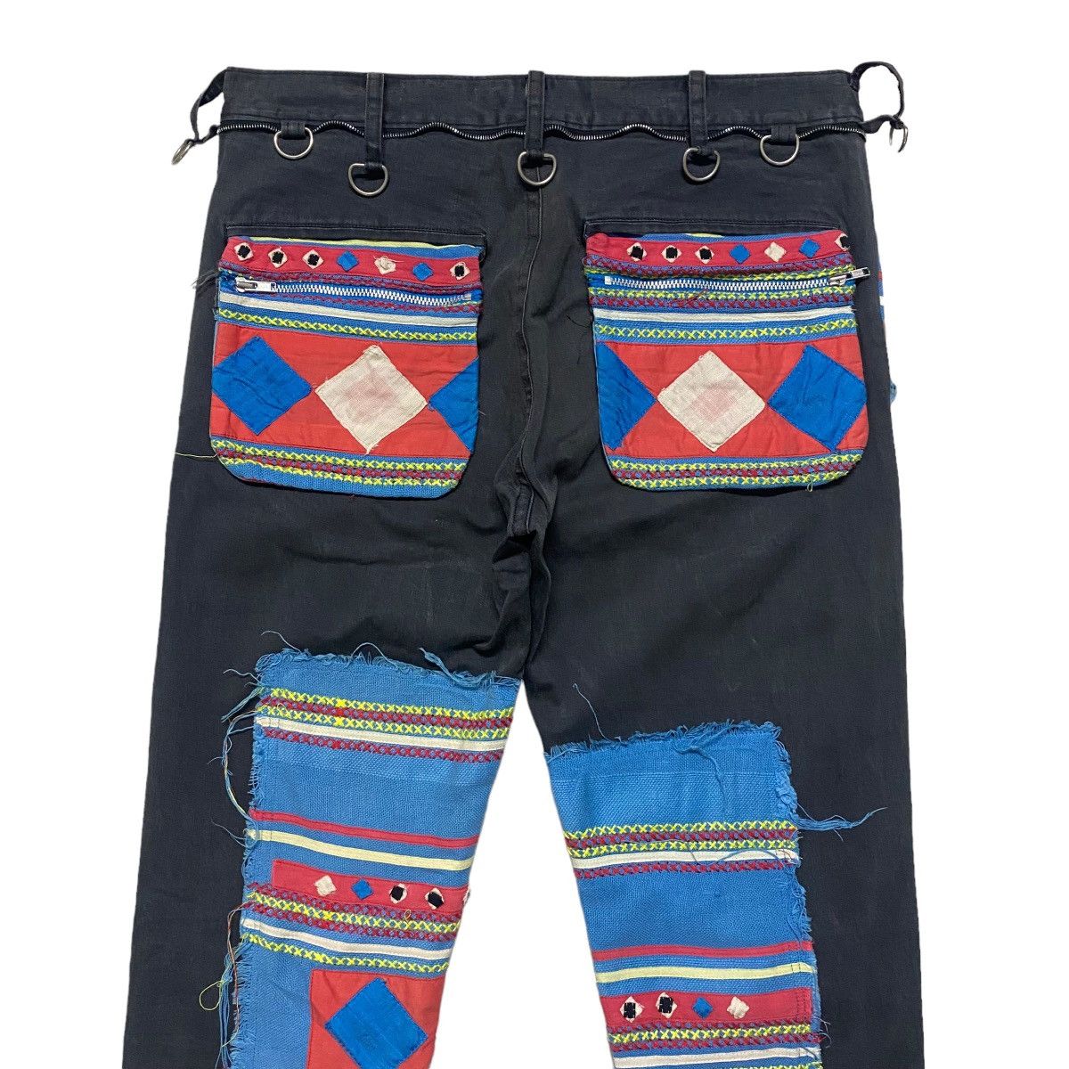 SS03 Undercover Scab Ethnic Patchwork Flare Pants - 10