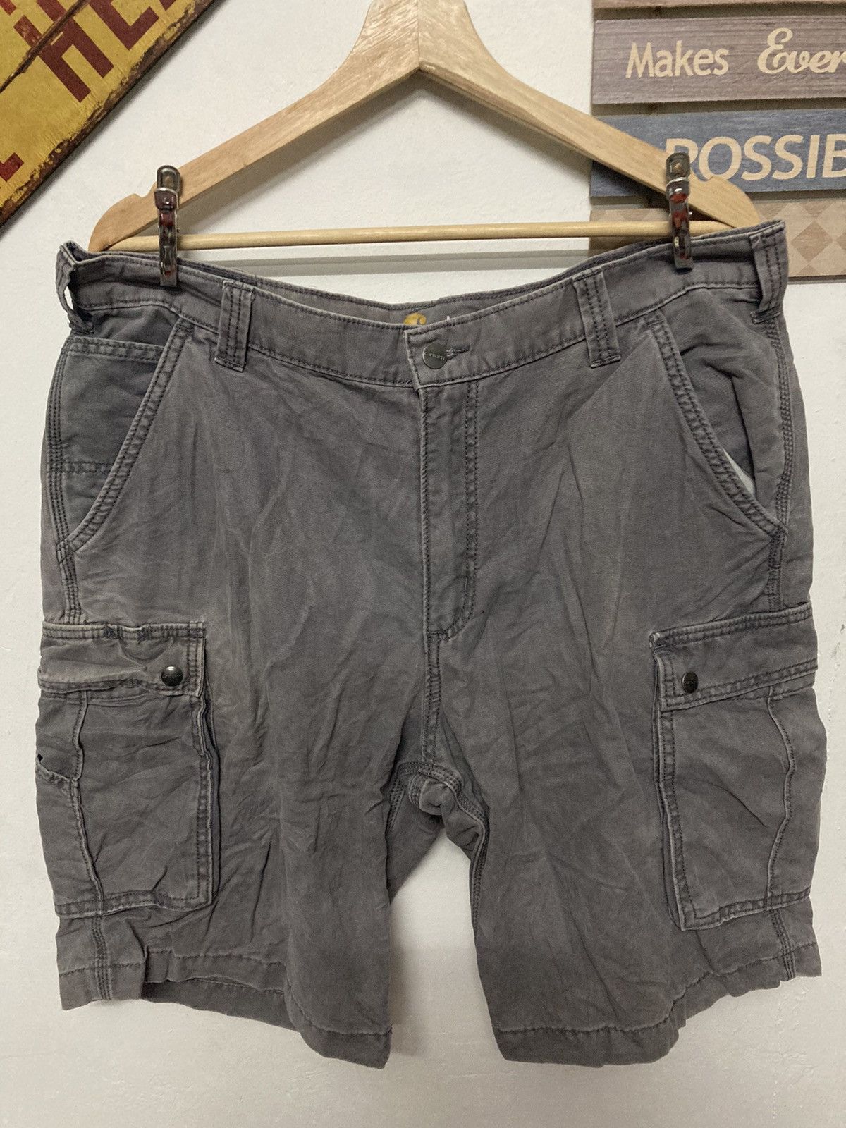 Vintage - Carhatt Relaxed Fit Cargo Short Pant Size 38 - 3
