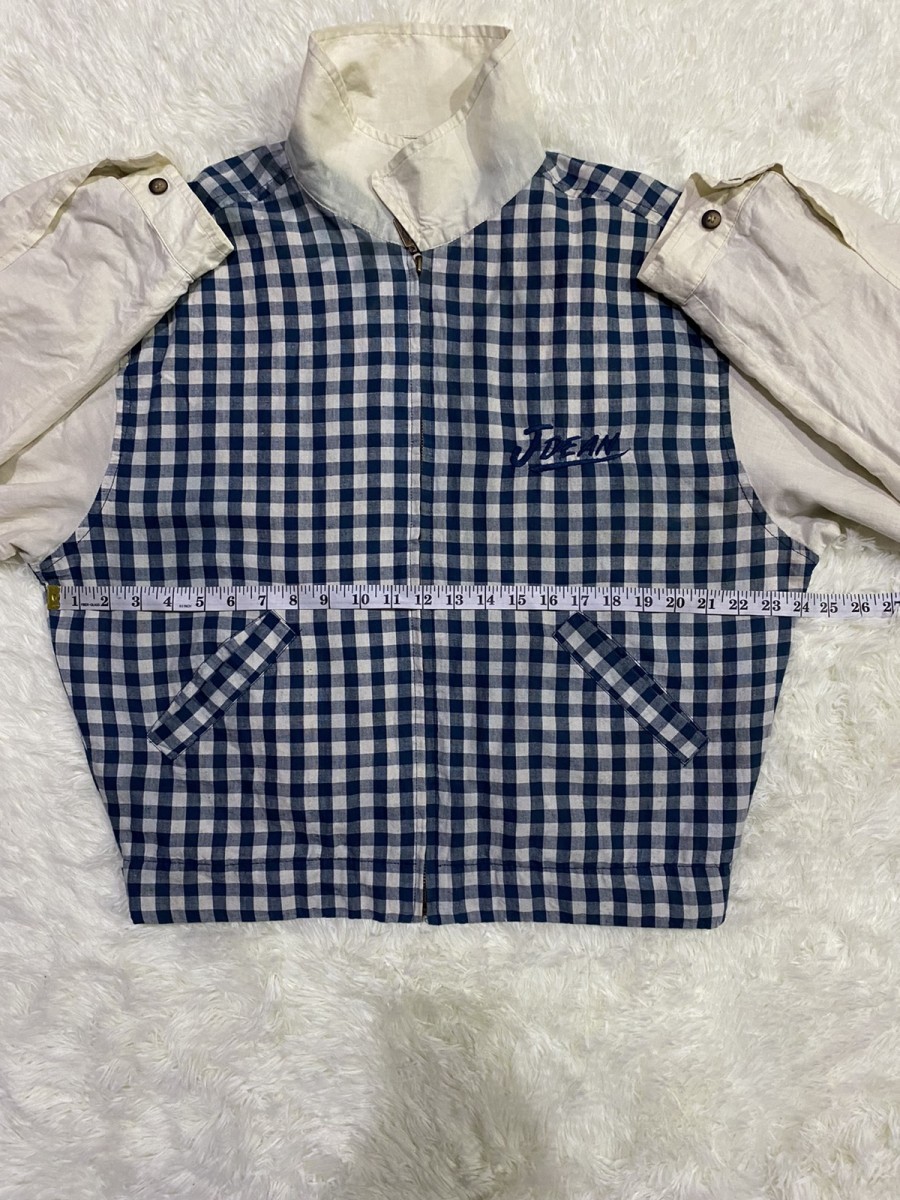 Vintage - Checkered James Dean Linen Cotton Zipper Jacket - 21