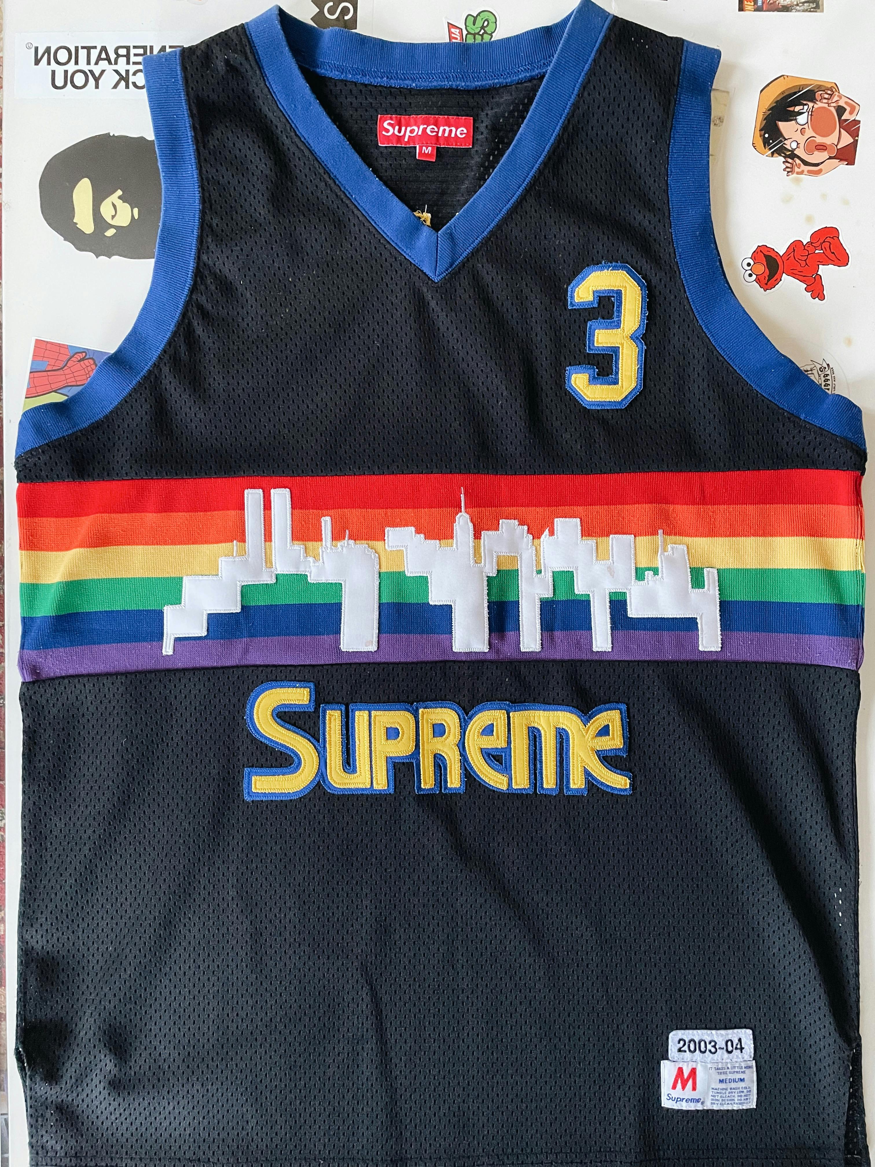 Vintage 2003 Supreme Skyline Basketball Jersey Black