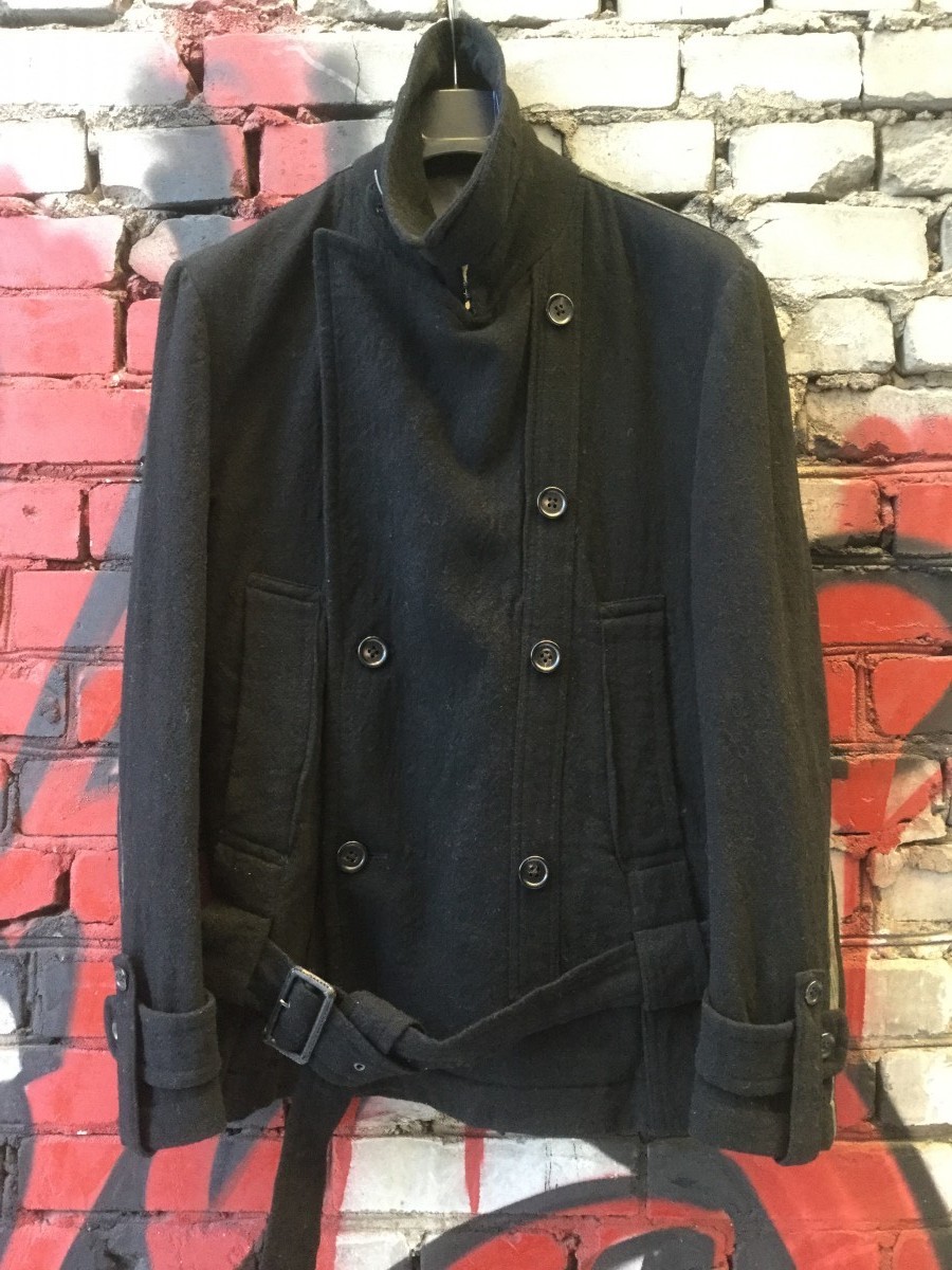 NEW Y's black/checked wool/nylon/cupro asymmetric suit - 1