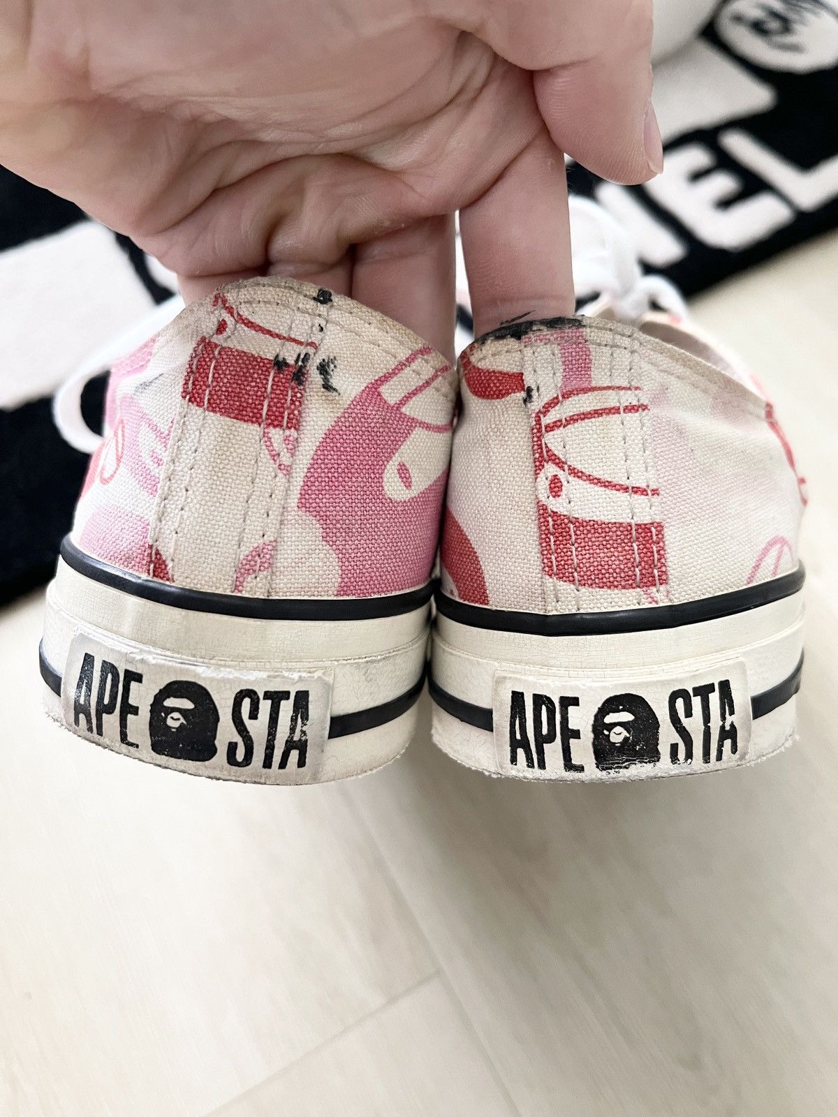 STEAL! 2000s Bape Pink Baby Milo Camo Low-top Apesta Shoes - 9