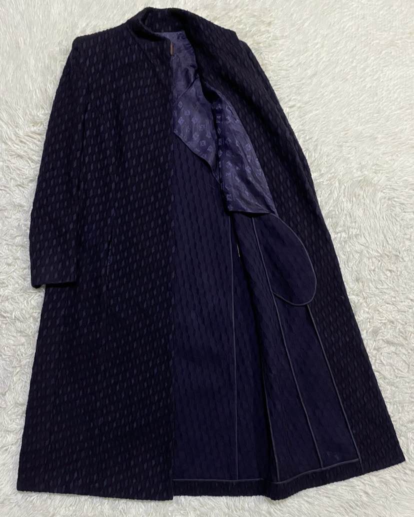 Loewe S.A Fleece Wool Jacquard Long Coat Jacket - 5