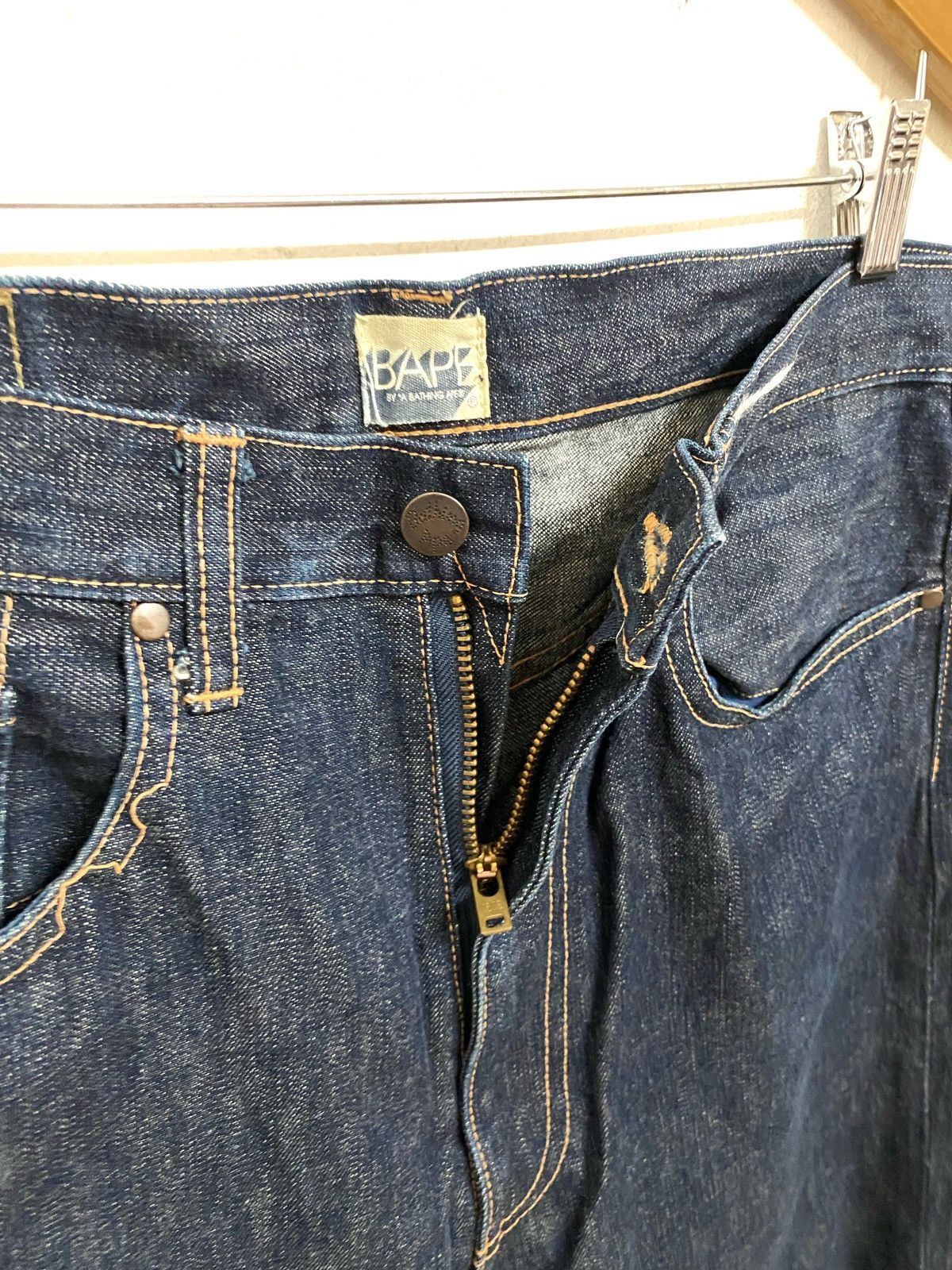 A Bathing Ape Vtg Straight Cut Jeans Japan Made - 7