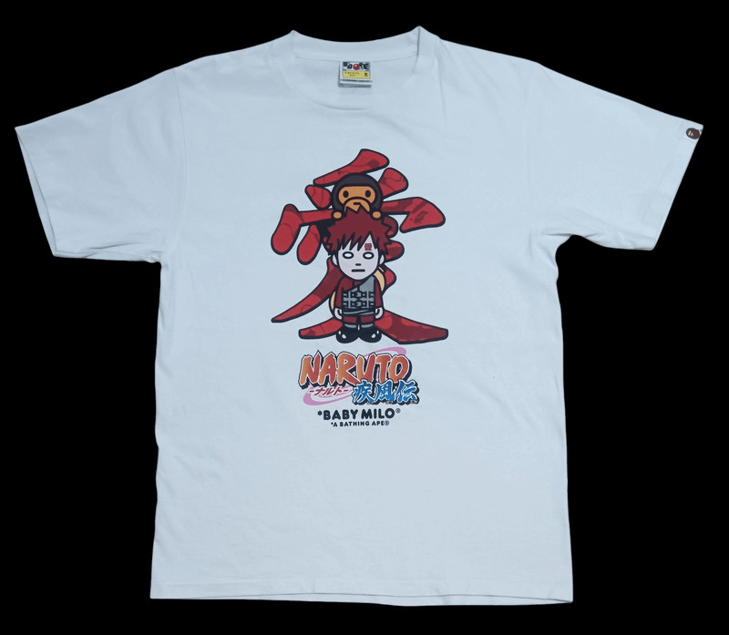 VINTAGE Y2K BAPE X NARUTO GAARA SHIRT - 1