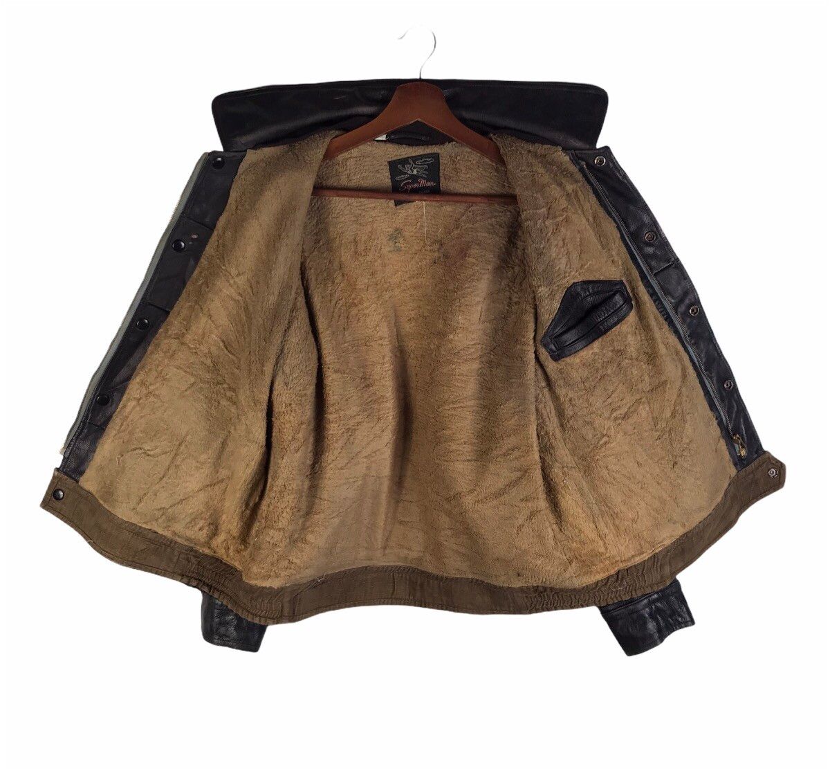 Vintage Superman Sherpa Lined Leather Jacket - 4