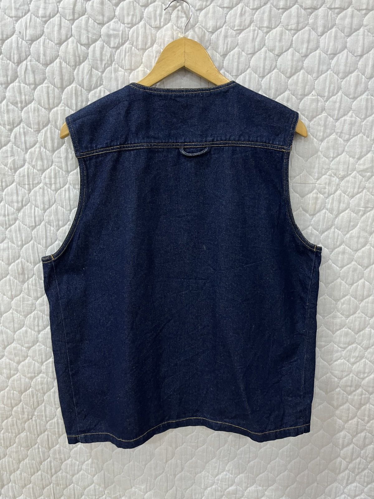 Archival Clothing - (Ssss). ARCHIVE BLOOM ON THE GLOBE DENIM VEST - 4