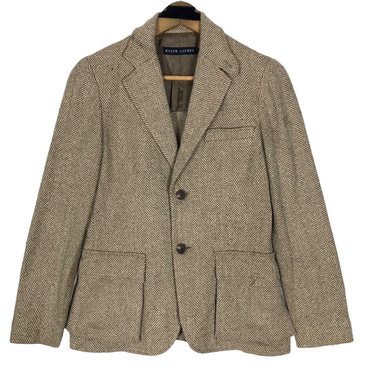 Vintage Ralph Lauren Wool Tweed Coat Single Breasted - 1