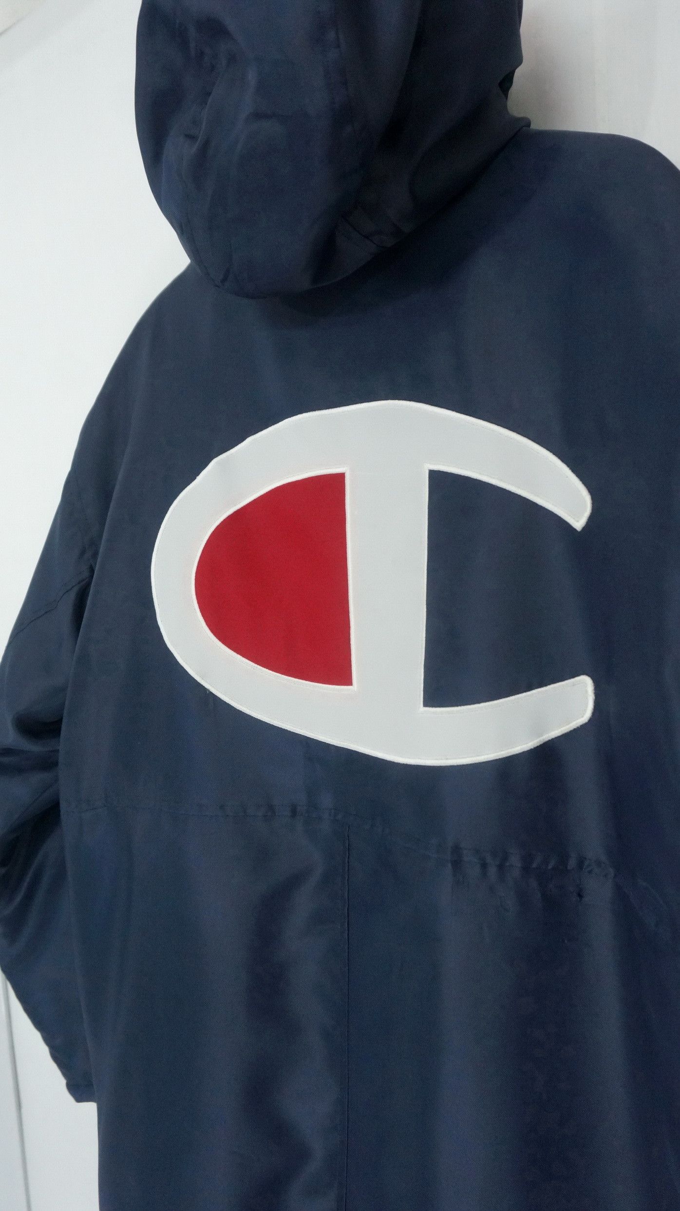 Vintage CHAMPION Long Jacket Big Logo Embroidery - 10