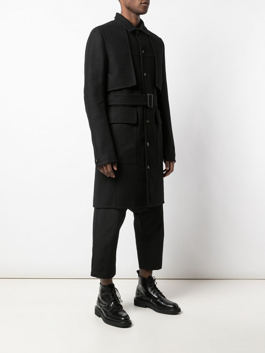 BNWT AW19 RICK OWENS "LARRY" TRENCH COAT 50 - 1
