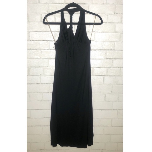 Matty M Black Rope Back Drape Neck Dress - 3