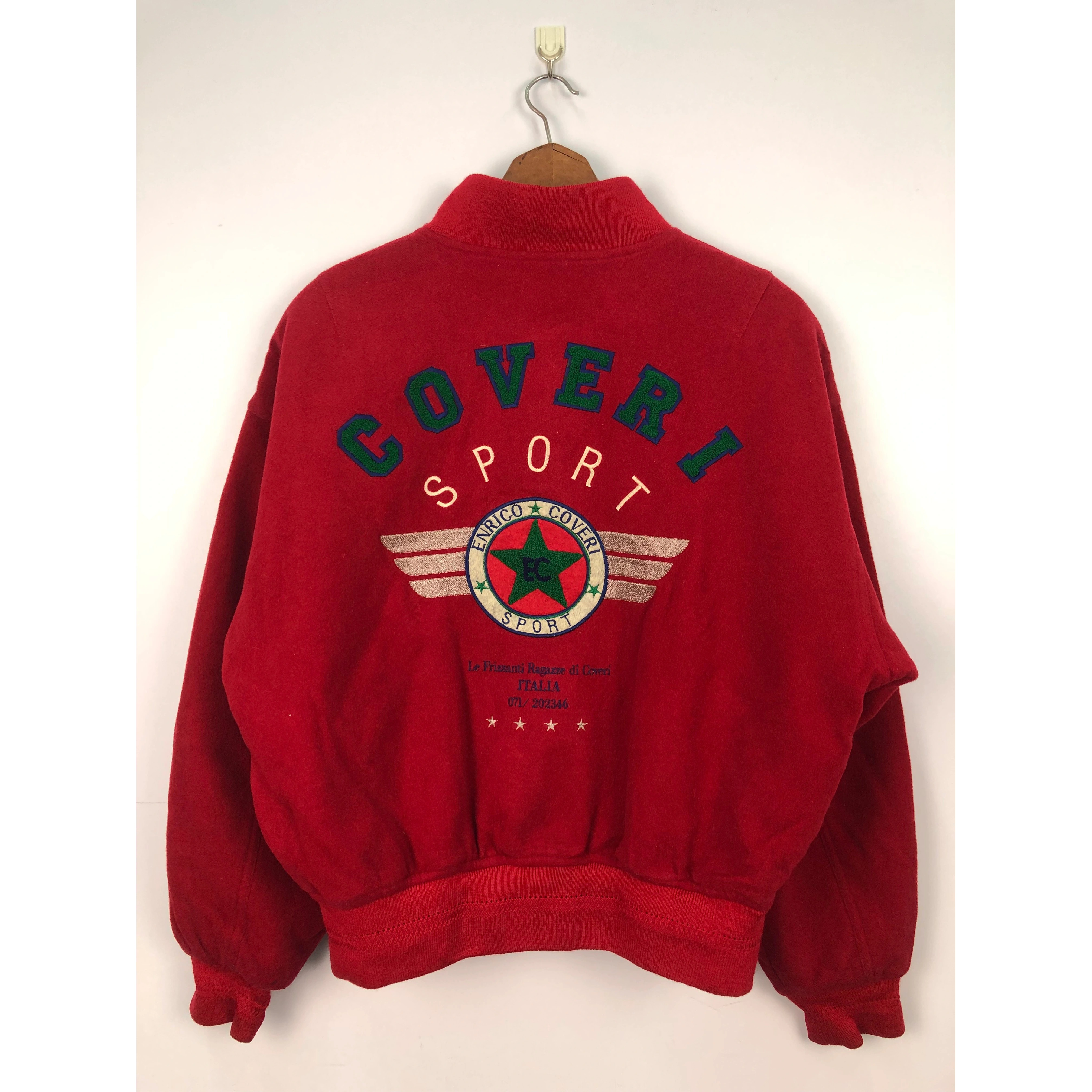 Vintage - Vintage Encico Coveri Bomber Wool Jacket Red - 1