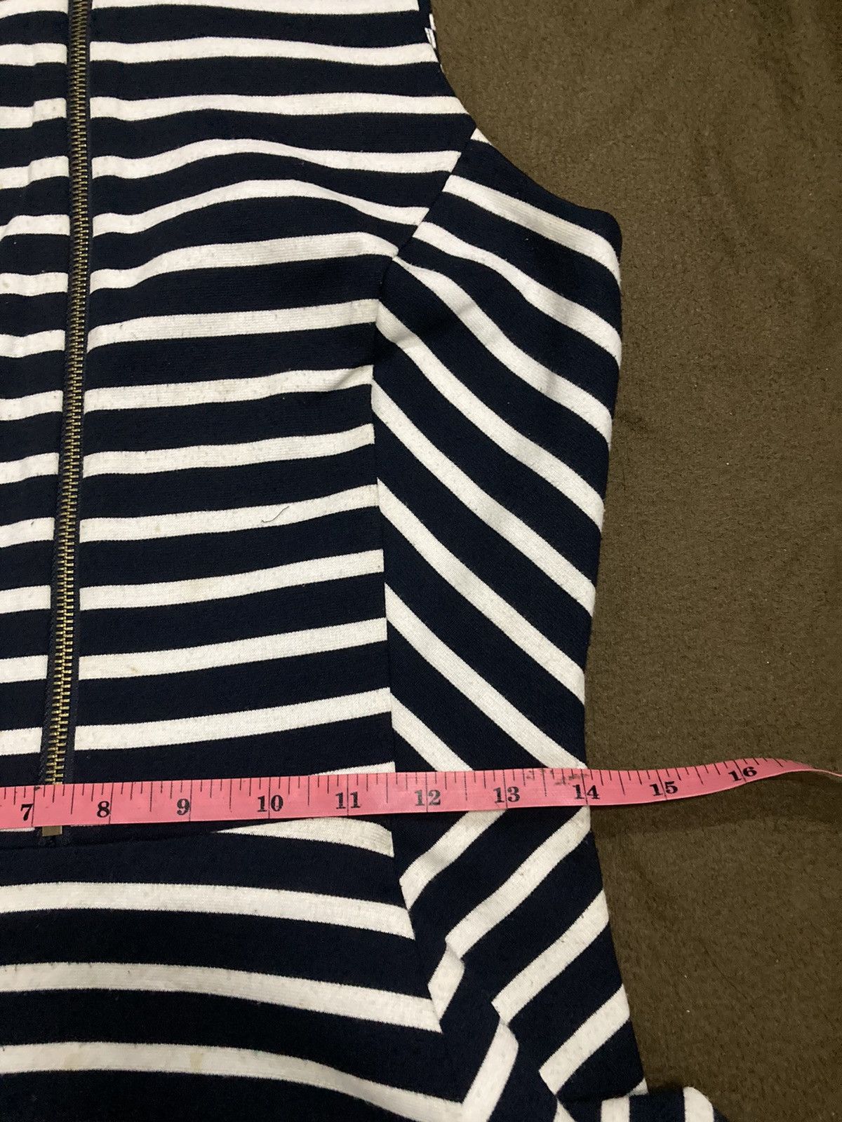 Michael Kors Sleeveless Striped Front Zip A Line Women Dress - 17