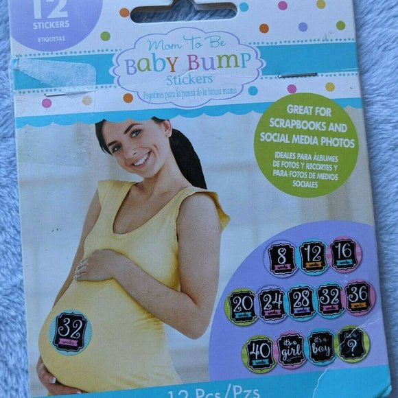 Mom To Be Baby Bump Pregnancy Stickers #weeks & Guess Sex **Free - 1
