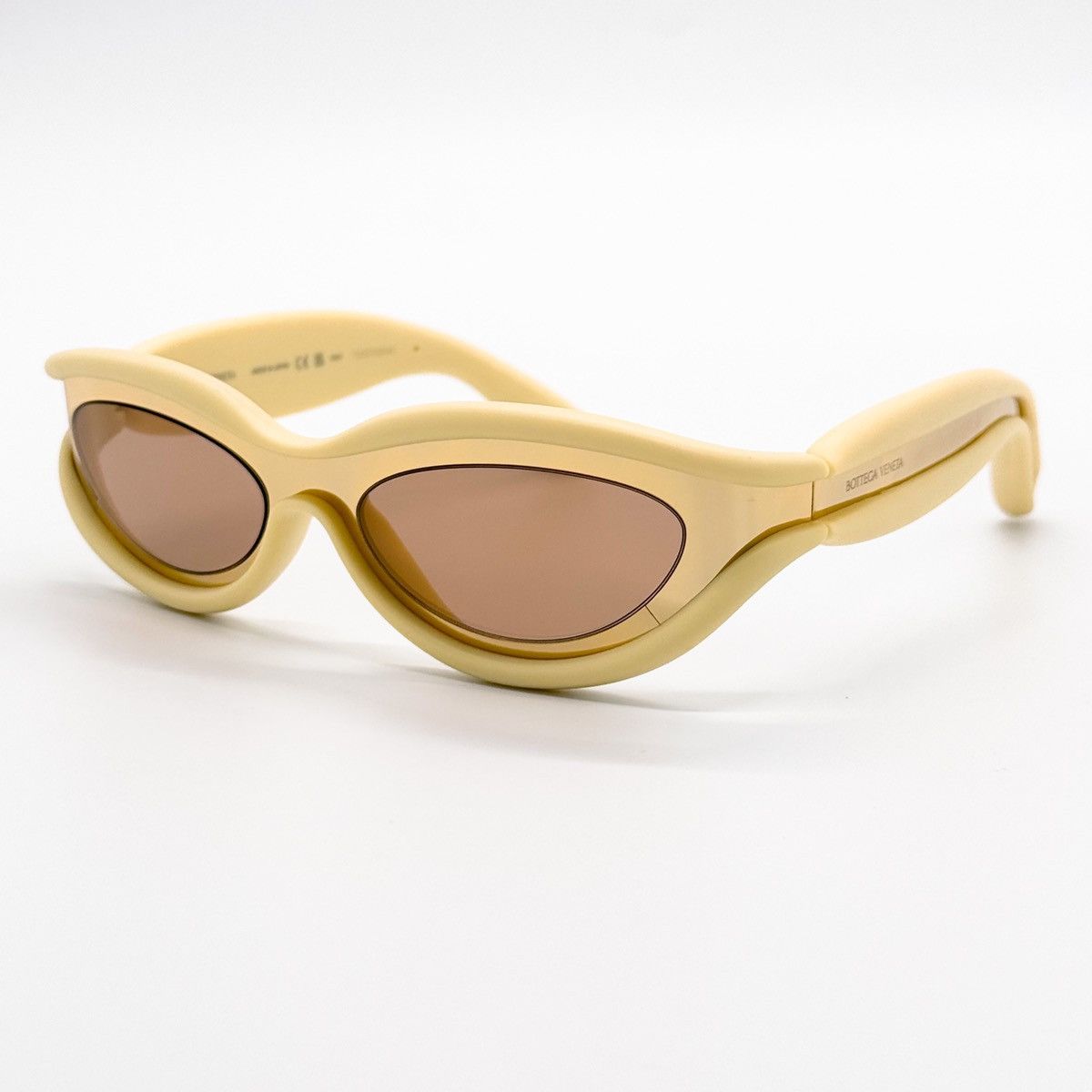 NEW BOTTEGA VENETA BV1211S 005 YELLOW OVAL WOMEN SUNGLASSES - 3